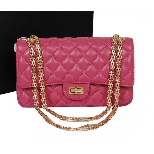 Kabelka Chanel 2.55 Series Flap A226 Rose Ovčí Kůže Zlatá
