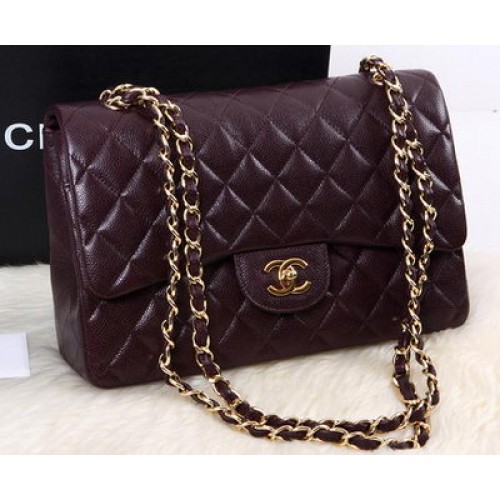 Kabelka Chanel 2.55 Series Flap Bag Original Cannage Pattern Leather A1112 Burgundská