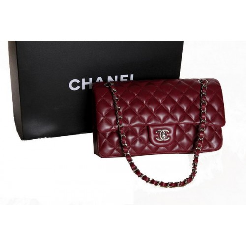 Chanel 2.55 Series Original Leather Classic Flap Bag A01112 Burgundská