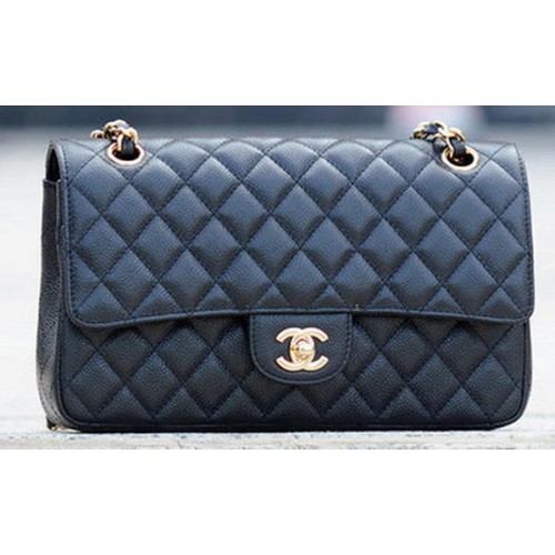 Kabelka Chanel 2.55 Series Flap Black Cannage Pattern A1112 Gold