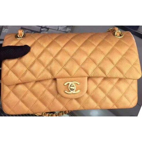 Kabelka Chanel 2.55 Series Flap Bag Gold Cavier Leather A05480 Gold
