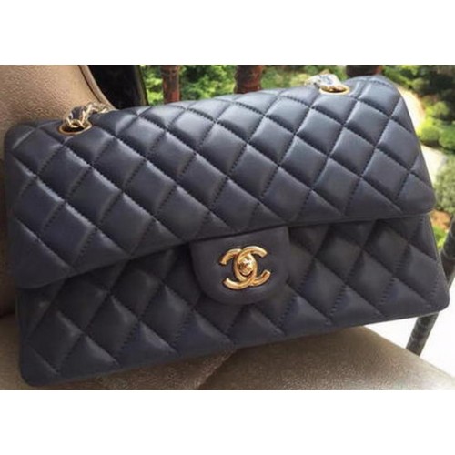 Kabelka Chanel 2.55 Series Flap, šedá, originální kůže, A01112, zlatá