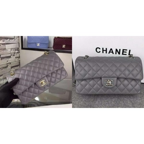Kabelka Chanel řady 2.55 Flap Bag z jehněčí kůže A5024 šedá