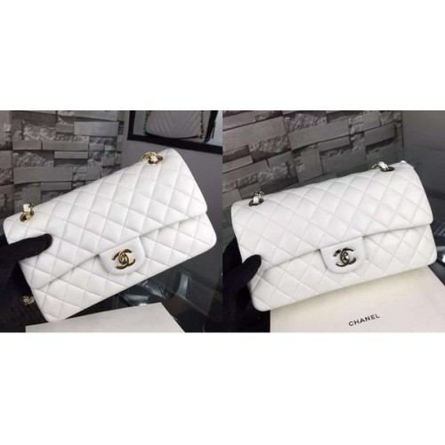 Chanel 2.55 Series Flap Bag Jehněčí Kůže A5024 Bílá