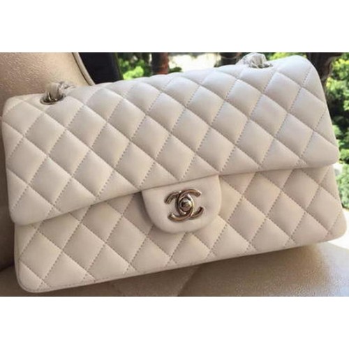 Kabelka Chanel 2.55 Series Flap Bag White Original Leather A01112 Silver