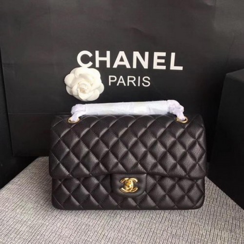 Kabelky Chanel 2.55 Series Flap, černé, originální, jelení kůže A1112, zlaté