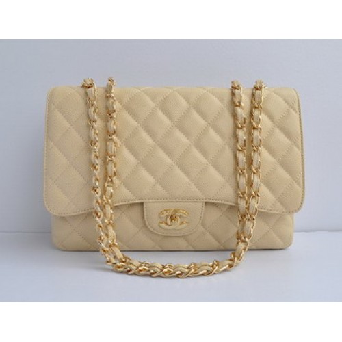 Kabelka Chanel 2.55 Flap Bag 28600 krémová se zlatým řetízkem
