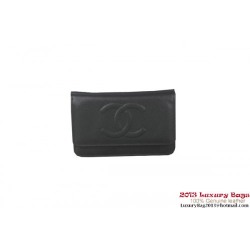 Chanel A33814 Originální miniaturní kabelka s klopou Cannage Patterns černá