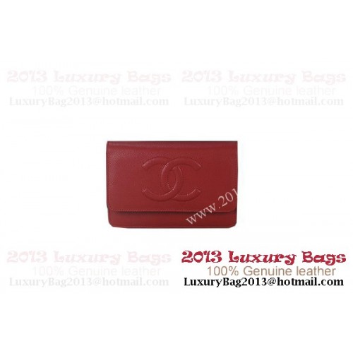 Chanel A48654 Červená originální kožená miniaturní kabelka s klopou Cannage Patterns