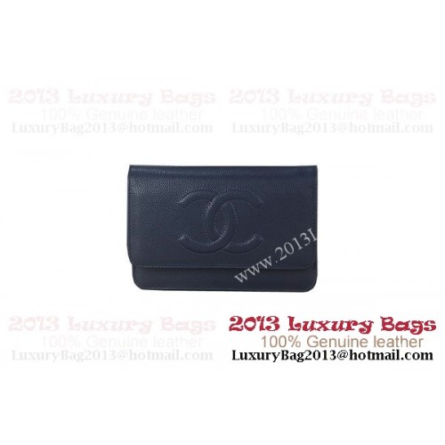 Chanel A48654 Royalblue originální kožená mini kabelka s klopou Cannage Patterns