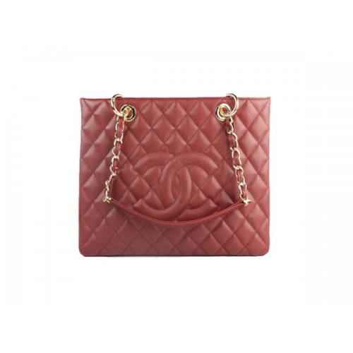 Chanel A50995 Maroon Originální Cannage Kožená Kabelka Přes Rameno Zlatá