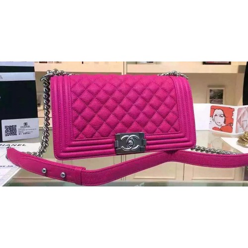 Chanel Boy ramenní tašky s klopou z jelení kůže A67086 růžové