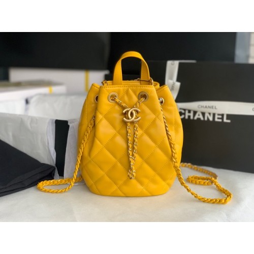 Batoh Chanel Calfskin Original Leather AS3211 žlutý