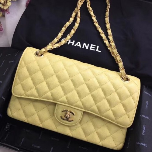 Chanel Calfskin Gold-Tone Metal A01112 žluté