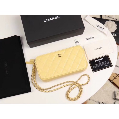 Chanel Calfskin Gold-Tone Metal A82527 žluté