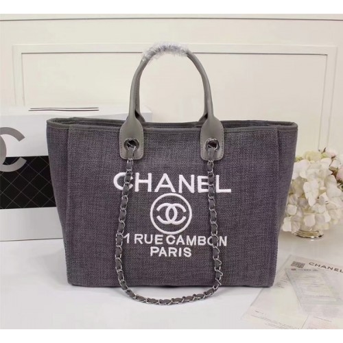 Nákupní taška Chanel Canvas Leather Tote 68047A