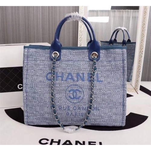 Nákupní taška Chanel Canvas Tote 8099 modrá