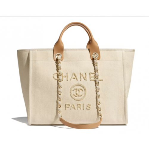 Nákupní taška Chanel Canvas Tote A66941 krémová
