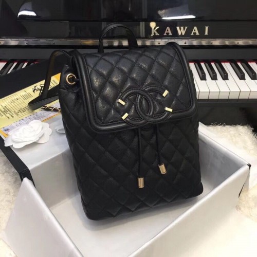 Kožený batoh Chanel Caviar Original Leather 83430 černý