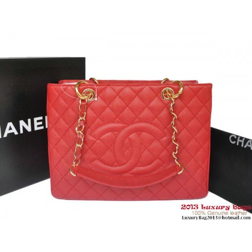 Chanel Klasická Coco kabelka GST Caviar Leather A36092 Červené zlato