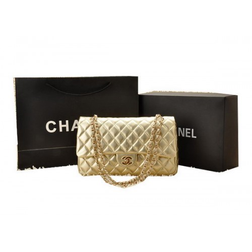 Klasická kabelka Chanel Flap Bag Series 2.55 z ovčí kůže CHA1112 zlatá