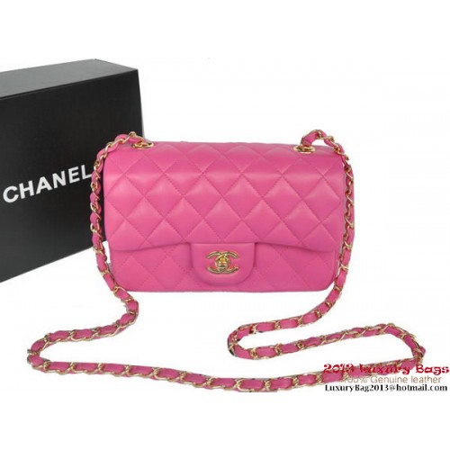Chanel Klasické klopové kabelky Rose Original Ovčí kůže A1116 Zlaté