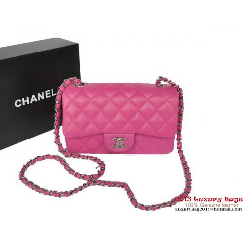 Chanel Klasické klopové kabelky Rose Original Ovčí kůže A1116 Stříbrné