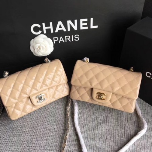 Chanel Klasická mini kabelka z originální kůže A1117 meruňková
