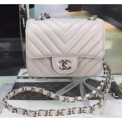 Chanel Klasická MINI klopná kabelka Cannage Pattern Leather A8171 šedá