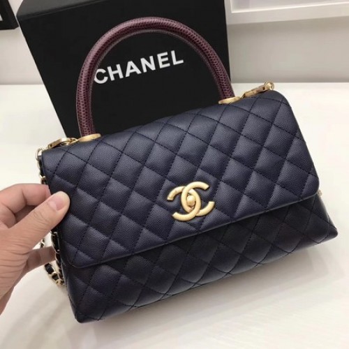 Chanel Klasická červená kabelka s horním uchem, královská originální kůže A92991 zlatá