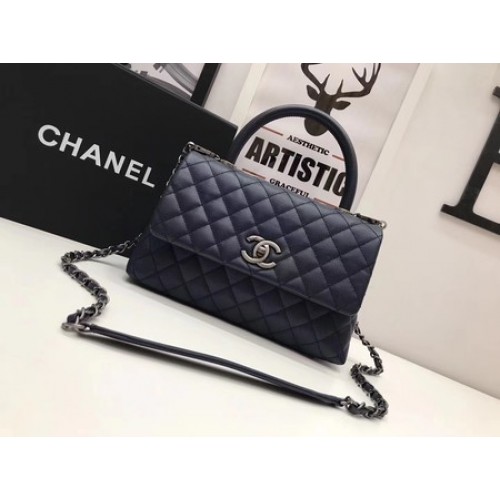 Chanel Klasická kabelka s horním uchem Royal Original Leather A92991 stříbrná