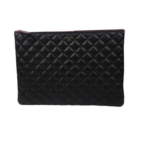 Kabelka Chanel Clutch Černá Originální Vzor Cannage A69254 A69253 A69252 Zlatá