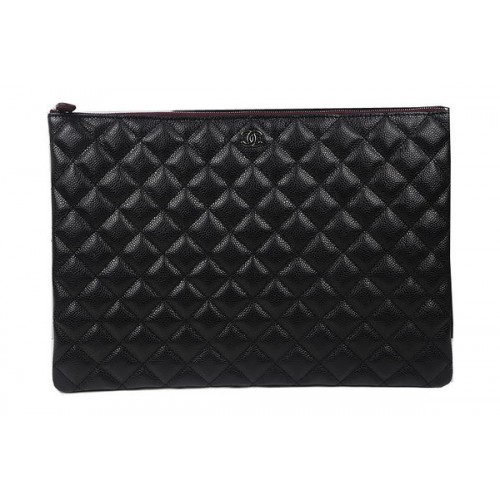 Kabelka Chanel Clutch Černá Originální Vzor Cannage A69254 A69253 A69252 Stříbrná