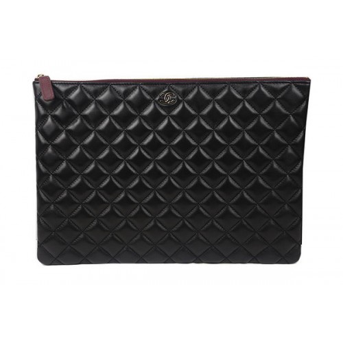 Kabelka Chanel Clutch Černá Originální Ovčí Kůže A69254 A69253 A69252 Zlatá