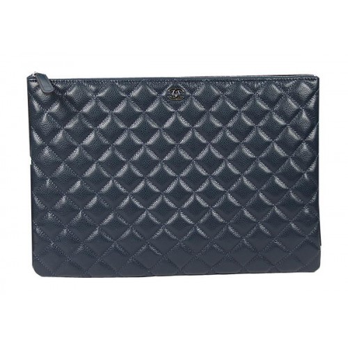 Kabelka Chanel Clutch Original Cannage Pattern Leather A69254 A69253 Royal