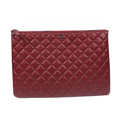 Kabelka Chanel Clutch Bag Original Sheepskin Leather A69254 A69253 Burgundská