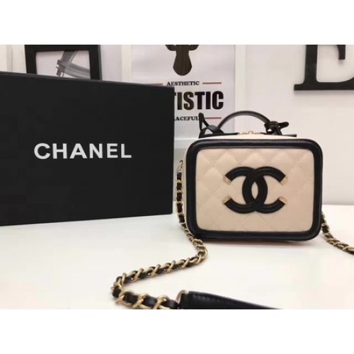 Kosmetická taška Chanel Original Cannage Pattern A93341 Meruňková a černá