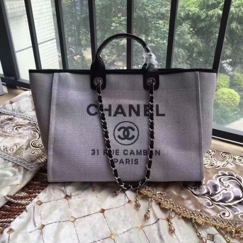 Kabelka Chanel Deauville Tote Originální plátěná kůže A68047-12
