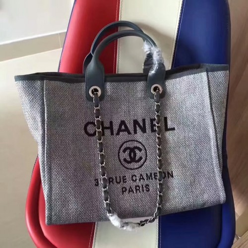 Kabelka Chanel Deauville Tote Originální plátěná kůže A68047-5
