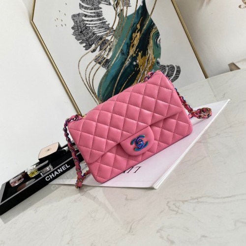Kabelka přes rameno Chanel Flap Lambskin 1116 růžová