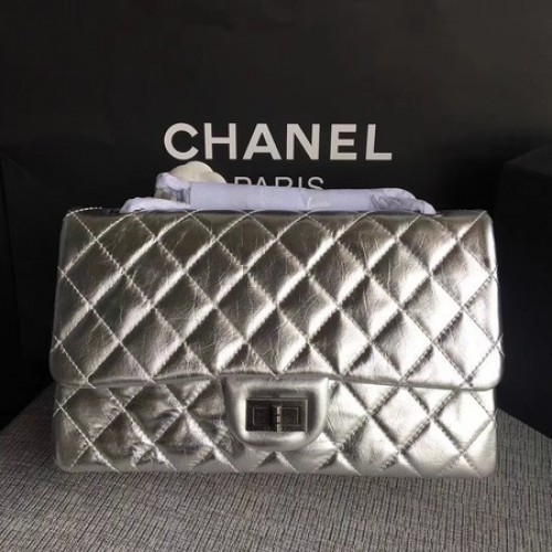 Kabelka přes rameno Chanel Flap, stříbrná, originální telecí kůže, 277, stříbrná