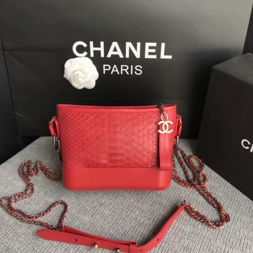 Chanel Gabrielle Mini kabelka přes rameno originální pythonová kůže 8122A červená