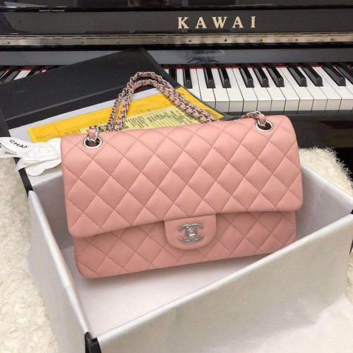 Chanel Jumbo kabelky s dvojitou klopou z originální ovčí kůže růžová A36097 zlatá