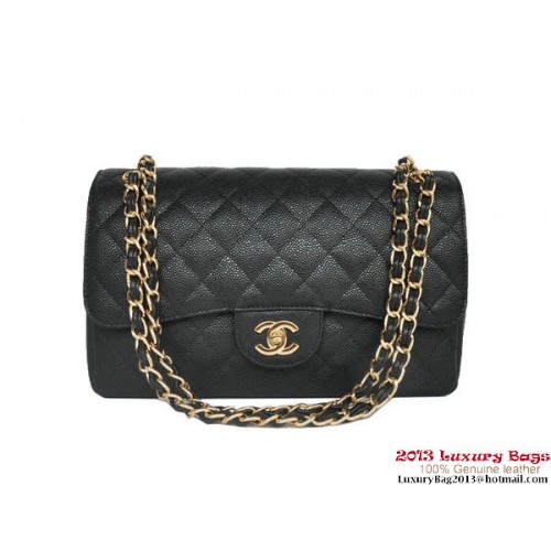 Chanel Jumbo prošívaná klasická kabelka Cannage Patterns Flap Bag A58600 černo-zlatá