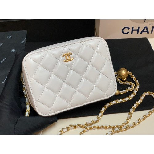 Fotobrašna Chanel z jehněčí kůže AS2463 bílá