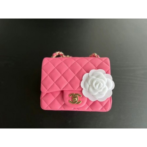 Chanel MINI Flap Bag Originální ovčí kůže 1115 Švestková