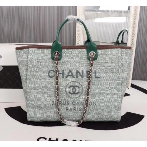 Nákupní taška Chanel Medium Canvas Tote 8099 zelená