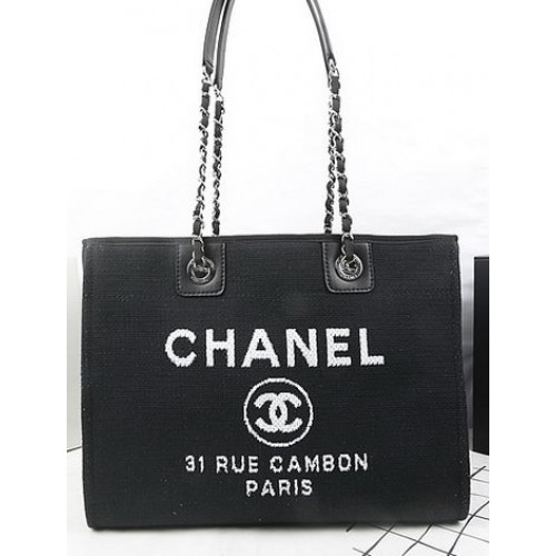 Nákupní taška Chanel Medium Canvas Tote A67001 černá