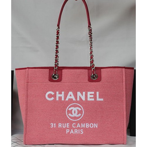 Nákupní taška Chanel Medium Canvas Tote A67001 růžová