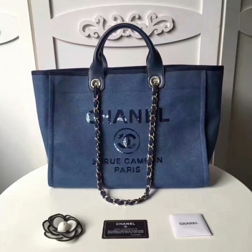 Chanel střední originální plátěná kožená nákupní taška 66941B